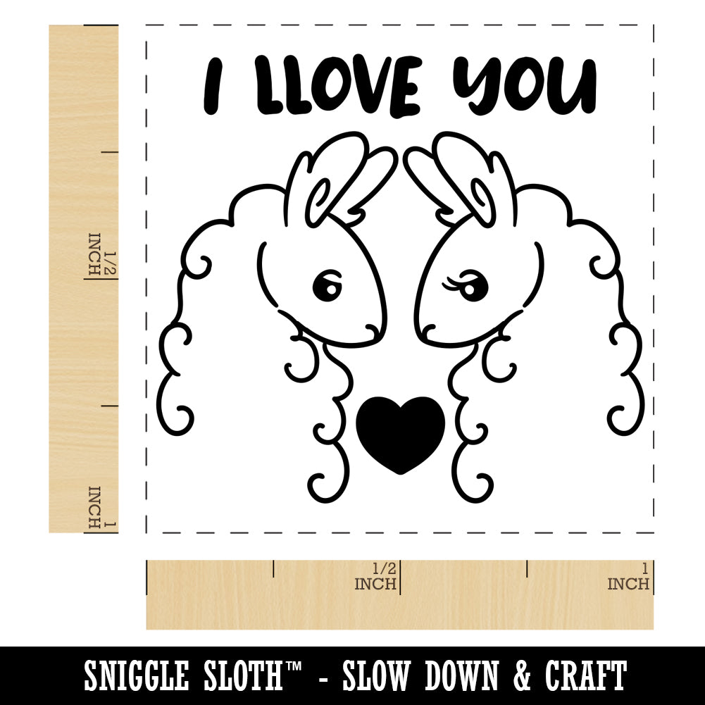 I Llove You Llama Couple Anniversary Love Valentine&#x27;s Day Self-Inking Rubber Stamp Ink Stamper