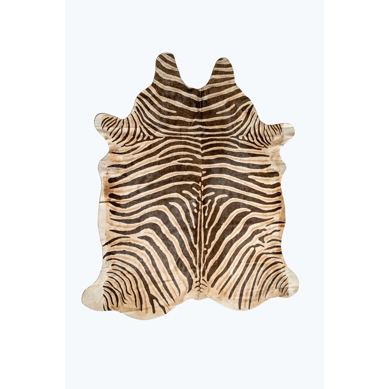 Natural Togo Cowhide Rug African Zebra Chocolate Natural 1-Piece Handmade Usa