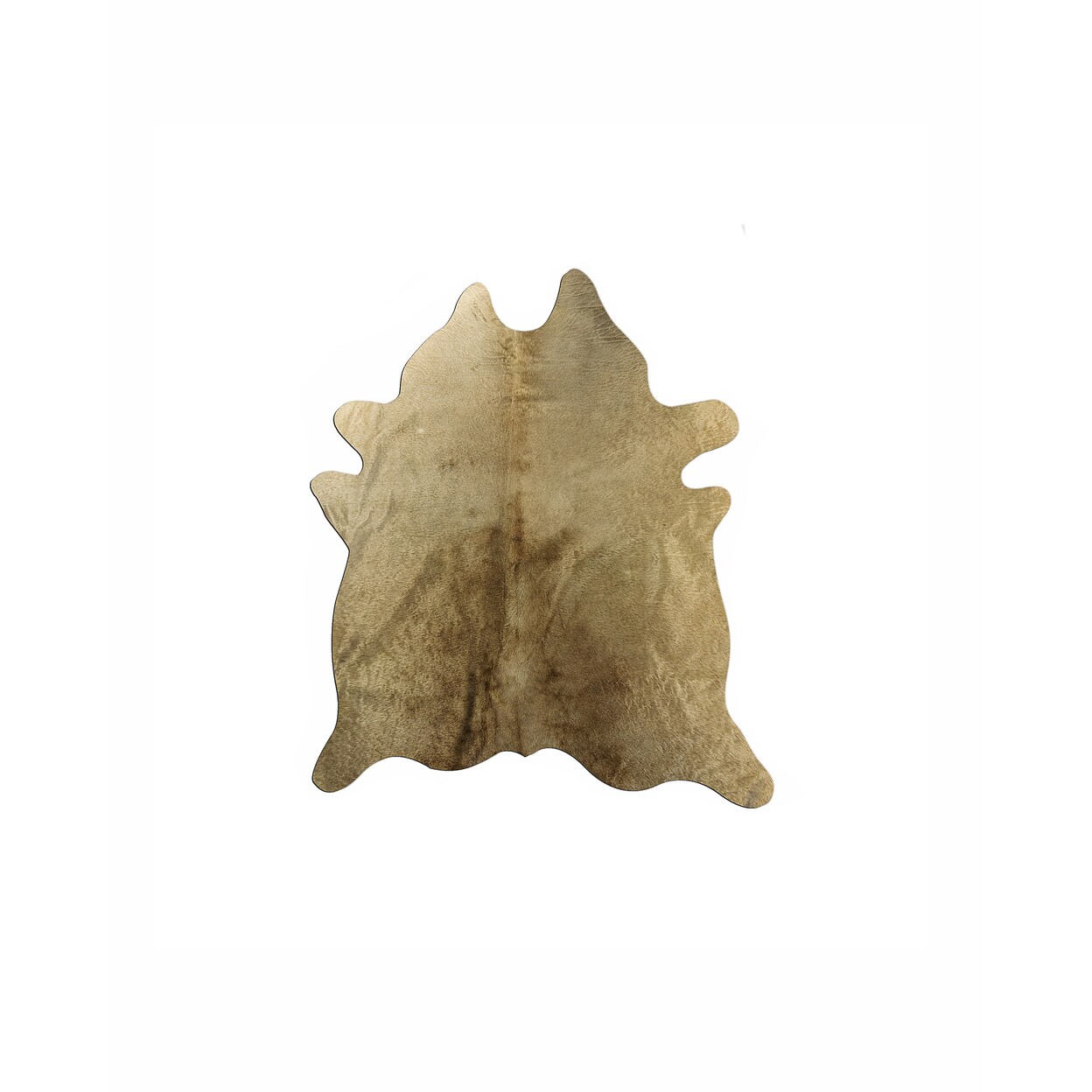 Natural Cowhide Rug Gold 1-Piece Soft Brazilian Handmade Stain Resistant