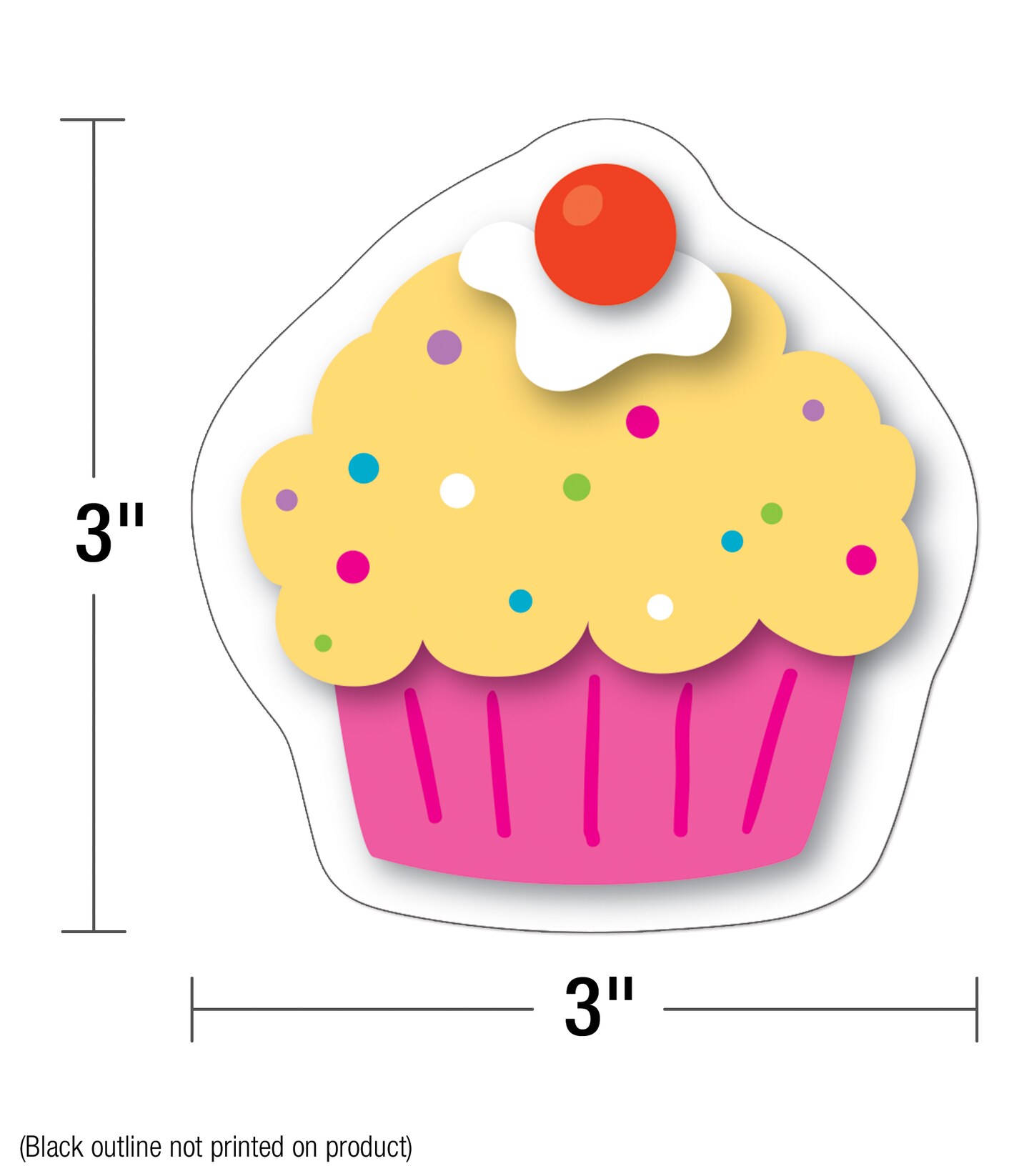 Carson Dellosa 36-Piece Cupcake Decorations, Colorful Cardstock Dessert Cutouts for Party, Name Tags, Happy Birthday Bulletin Board, and Classroom Decor
