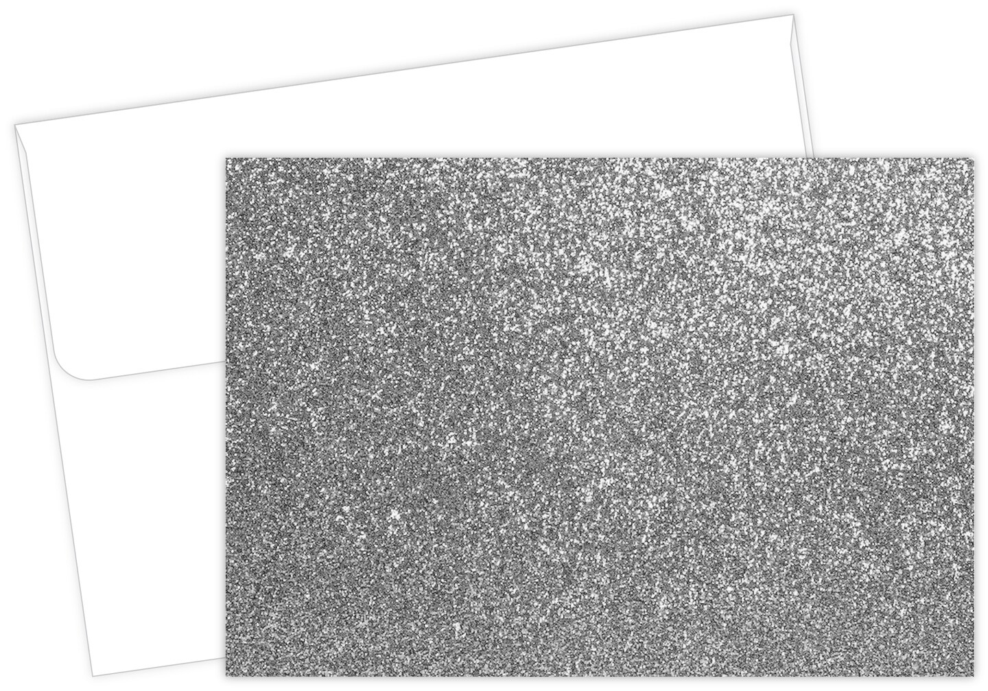 Great Papers! Note Card and Envelope, Silver Glitter, 4.875&#x22; x 3.375&#x22;(folded), White Envelopes, 15 count