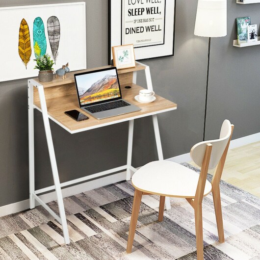 2 Tier Home Office Study Workstation Computer Desk