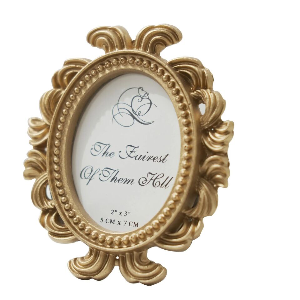 4 Gold 4&#x22; Mini Baroque Oval PICTURE FRAMES