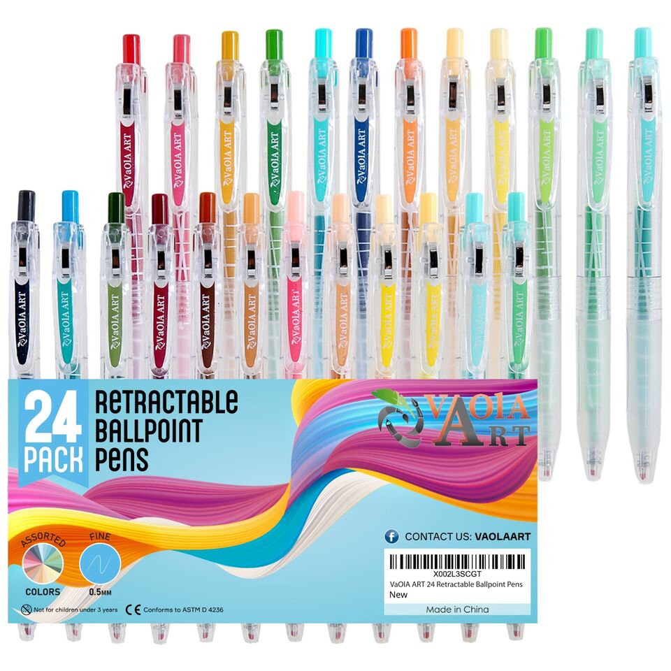 48 Glitter Gel Pens and 24 Retractable Gel Pens Sets