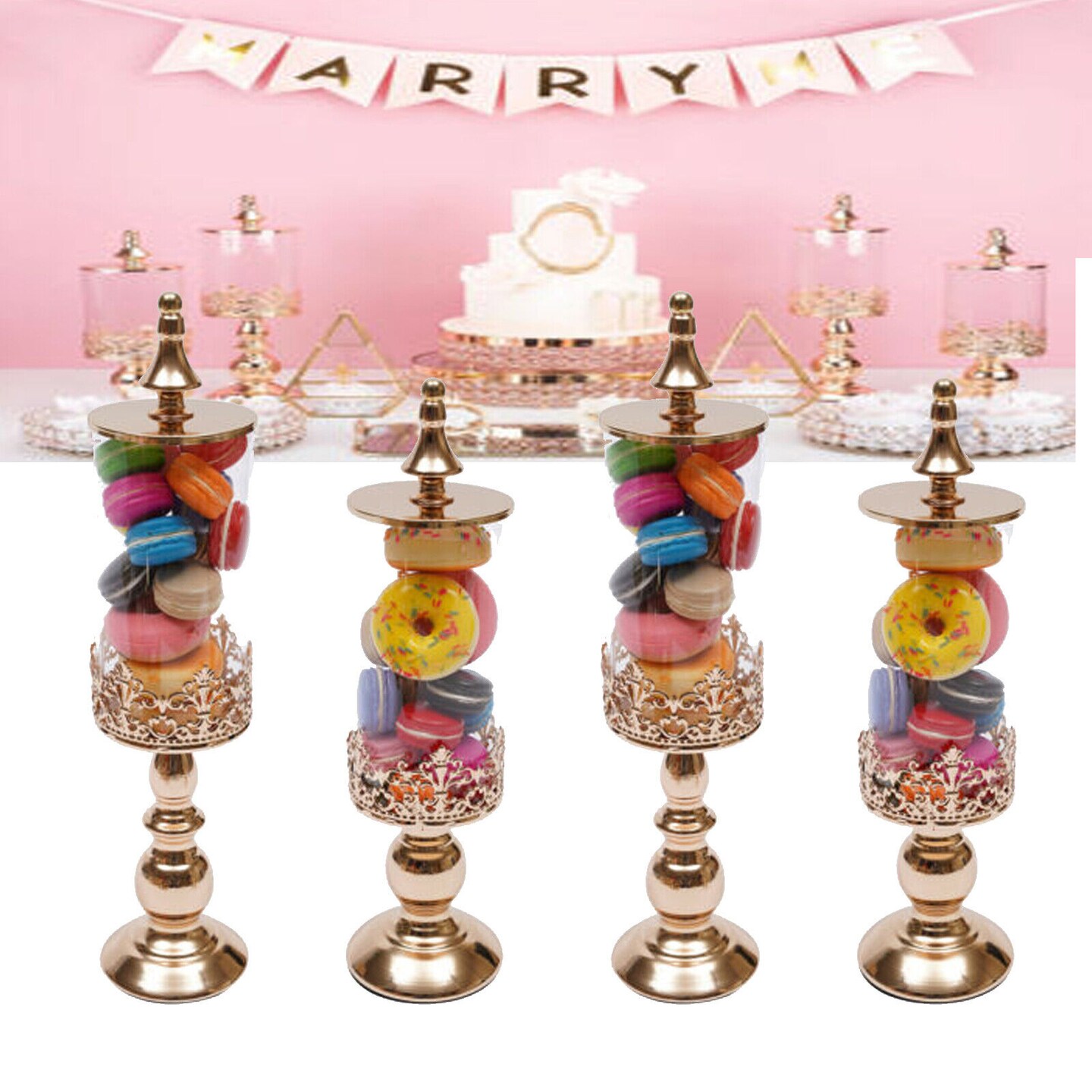 4 PCS Acrylic Candy Jars with Lids