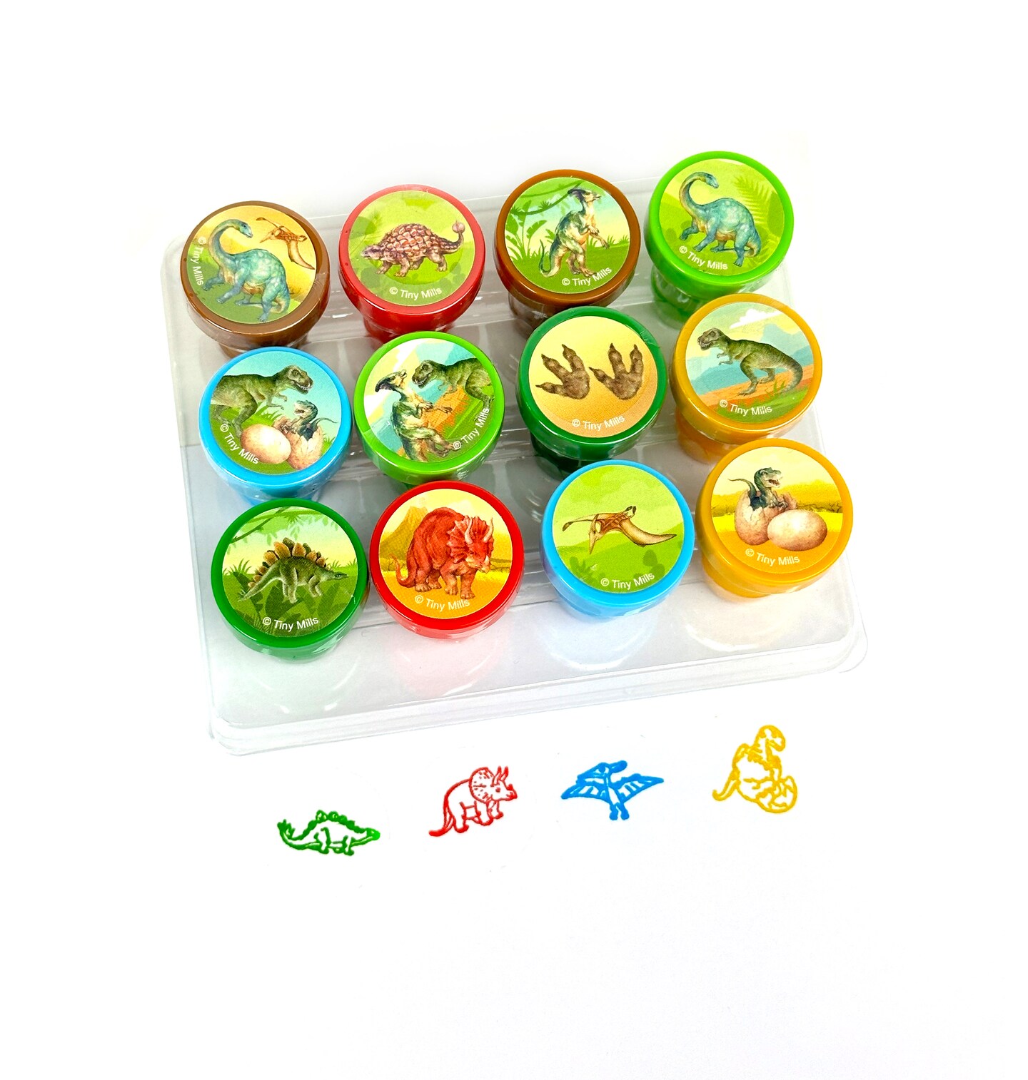 TINYMILLS 12 Pcs Jurassic Dinosaur Stamp Kit