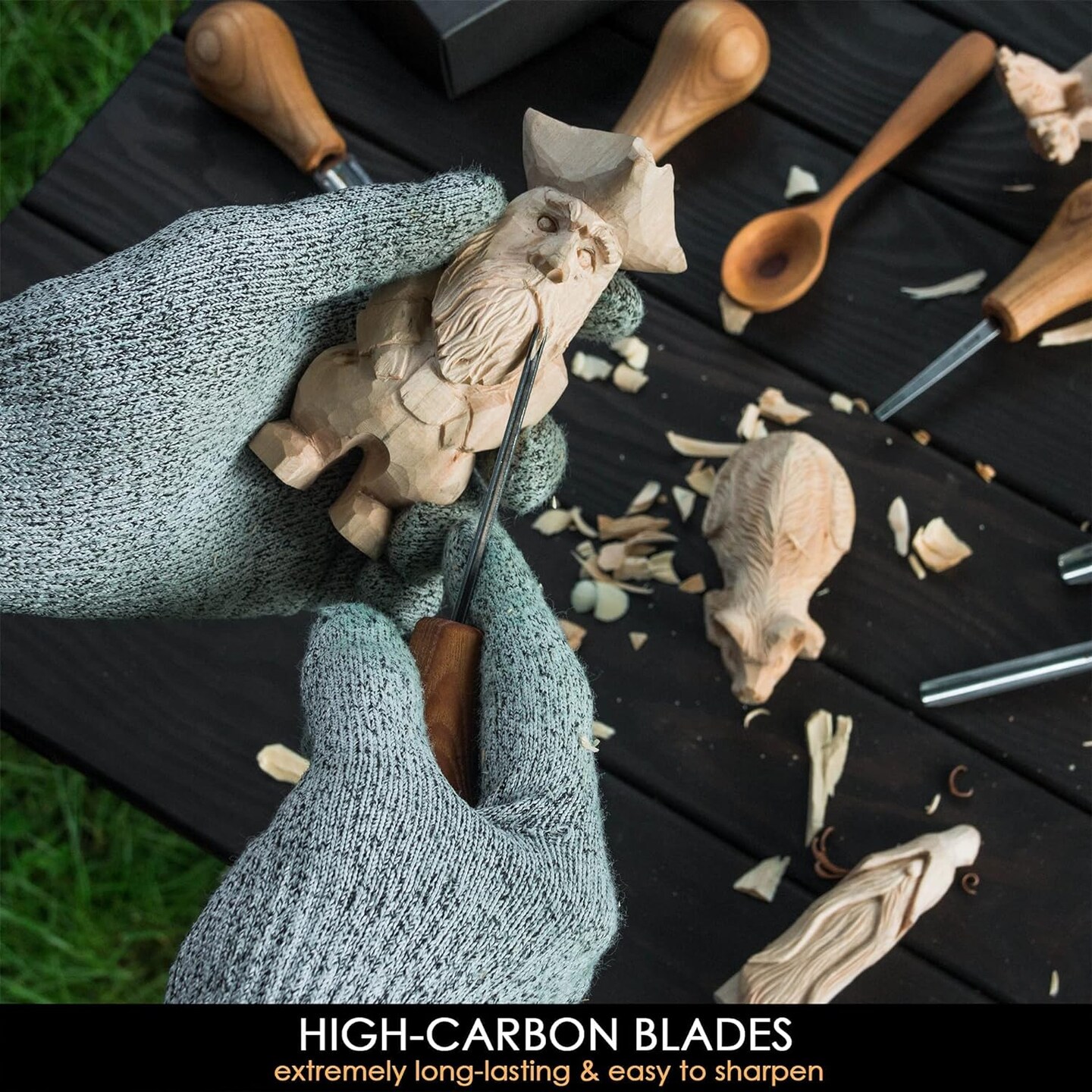 BeaverCraft Wood Carving Tools SC05 Wood Carving Kit Wood Carving Set Wood Carving Knife Woodcarving Tools Wood Carving Palm Gouges Wood Chisels Carving Tools Woodworking Kit Carving Knife Woodworking