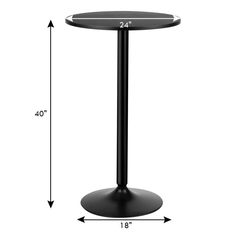 24 Inch Modern Style Round Cocktail Table with Metal Base and MDF Top
