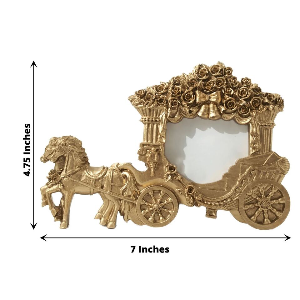 Gold 7&#x22; Horse Carriage PICTURE FRAME Party Wedding Favors