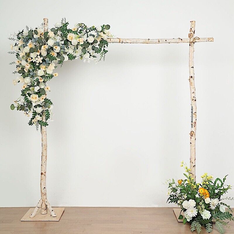 7.5 feet Natural Birch Wood Square BACKDROP STAND Wedding Arch