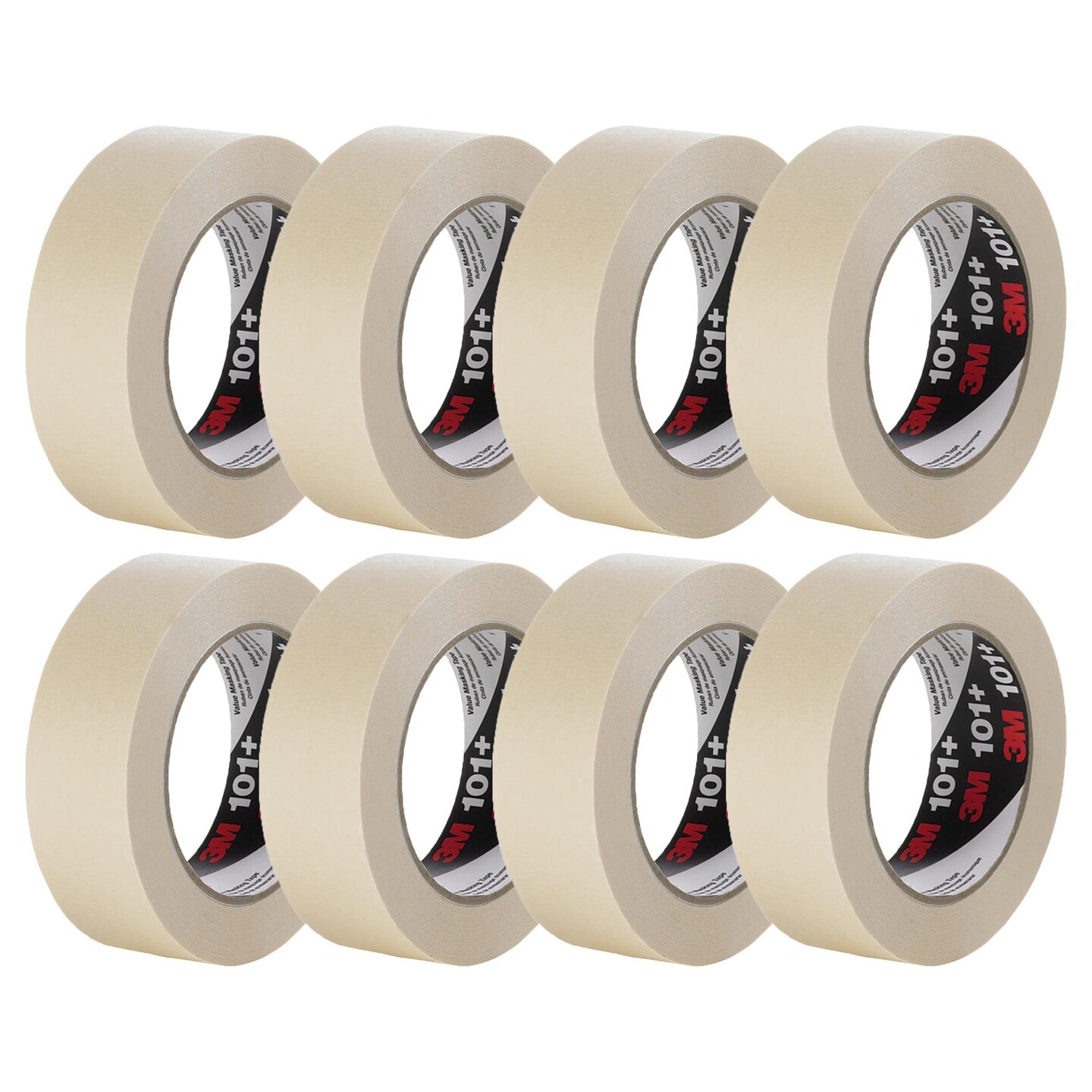 Masking Tape Roll, 1/2&#x22; x 60yds, Pack of 8