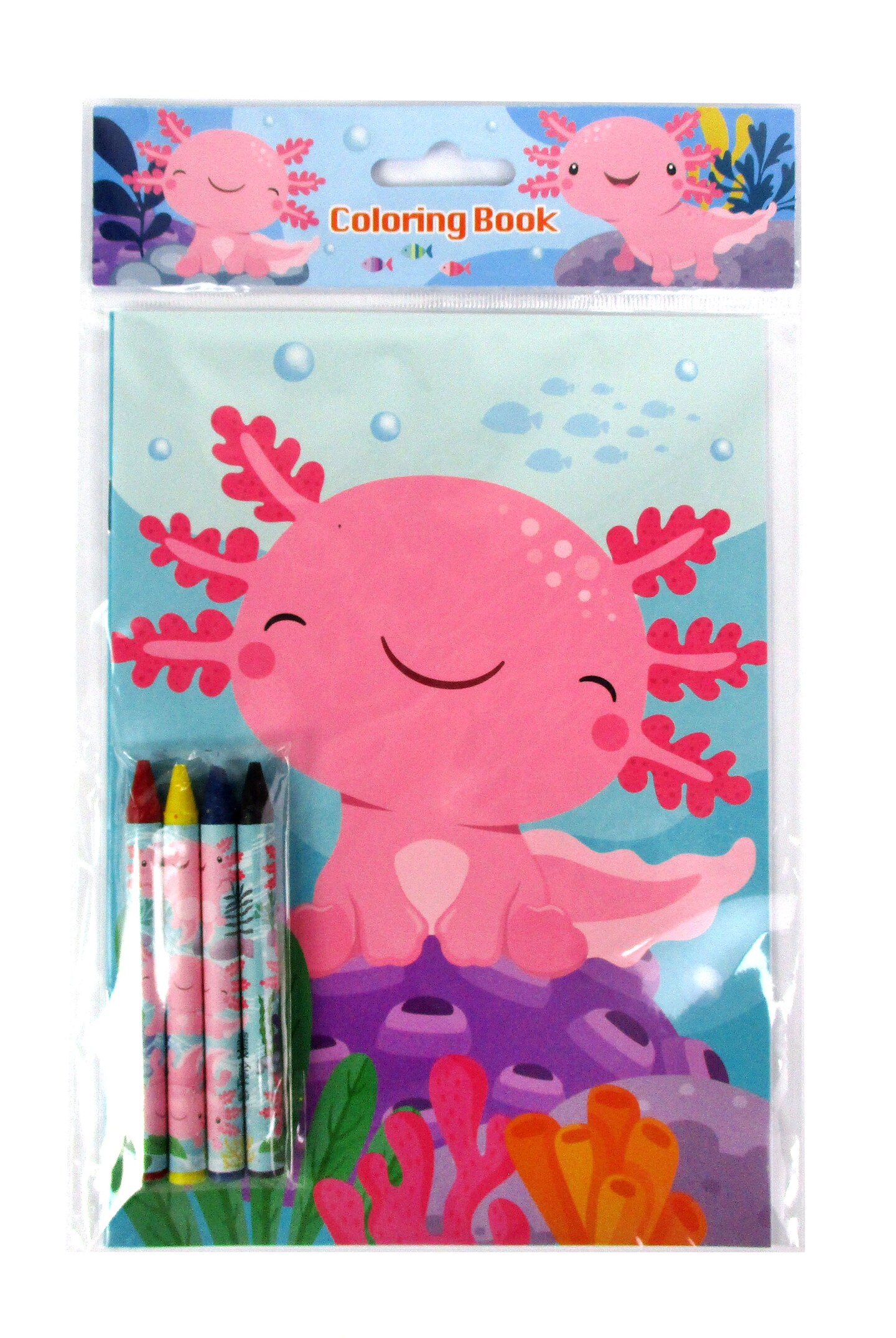 TINYMILLS Axolotl Coloring Book Set with 12 Coloring Books and 48 Crayons