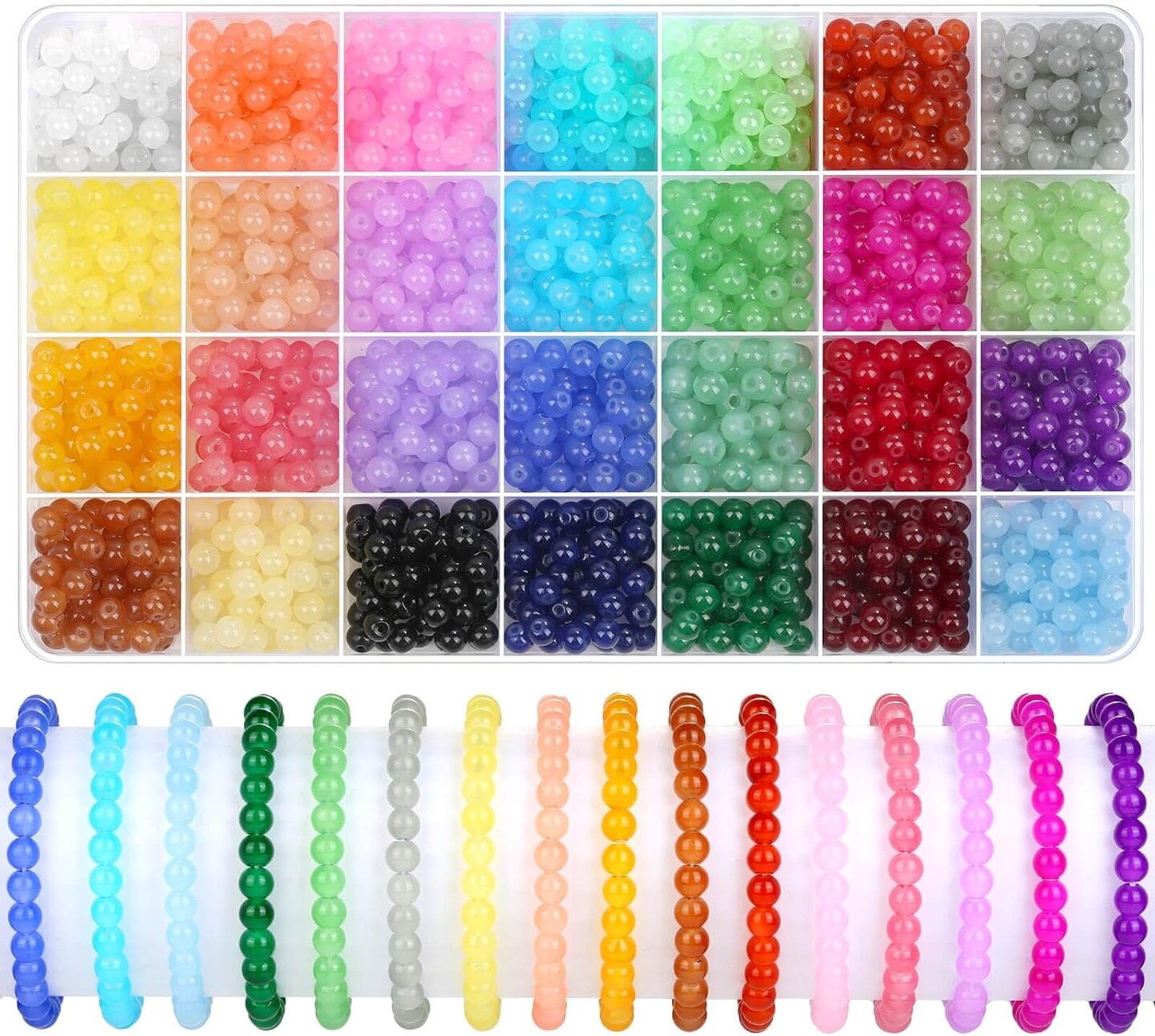 1400 Pieces 6mm Round Glass Beads for Jewelry Making | Michaels