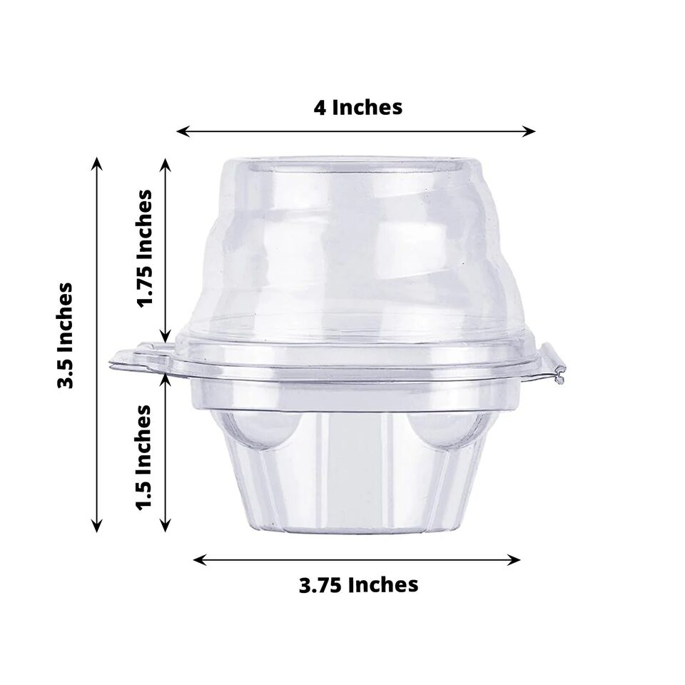 25 Clear Plastic Cupcake BOXES Dome Lid Disposable Favor Holders
