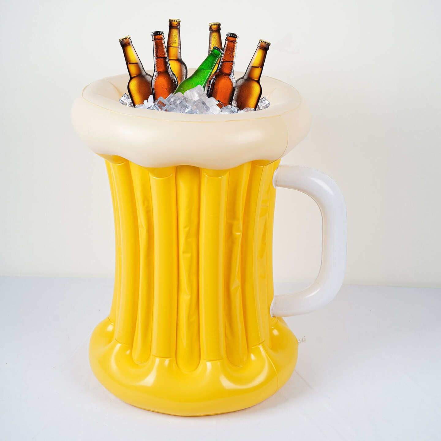 21-Inch Yellow White Inflatable Beer Mug Party BEVERAGE COOLER