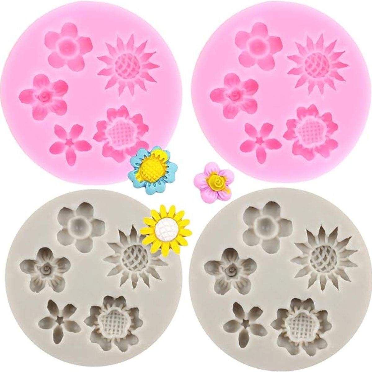 Adorning 3D Flower Silicone Molds Set of 4