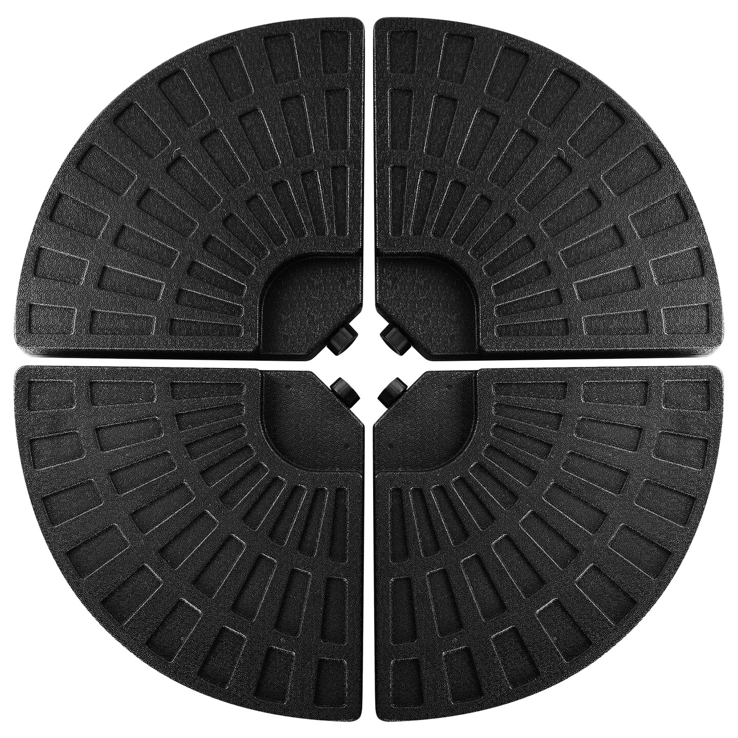 4 Pieces Round Cantilever Umbrella Base with Carry Handles for Garden