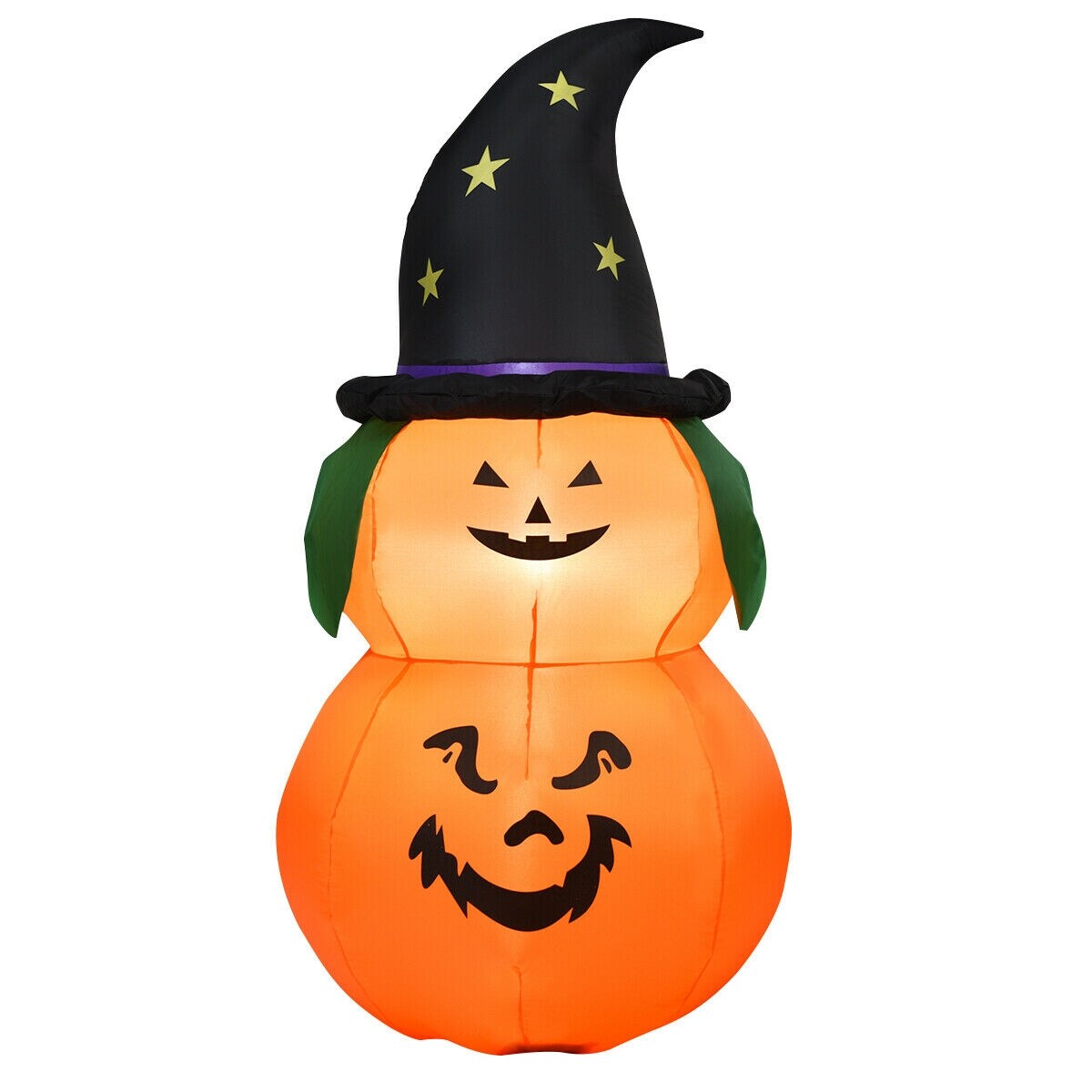 5 Feet Halloween Inflatable Led Pumpkin with Witch Hat