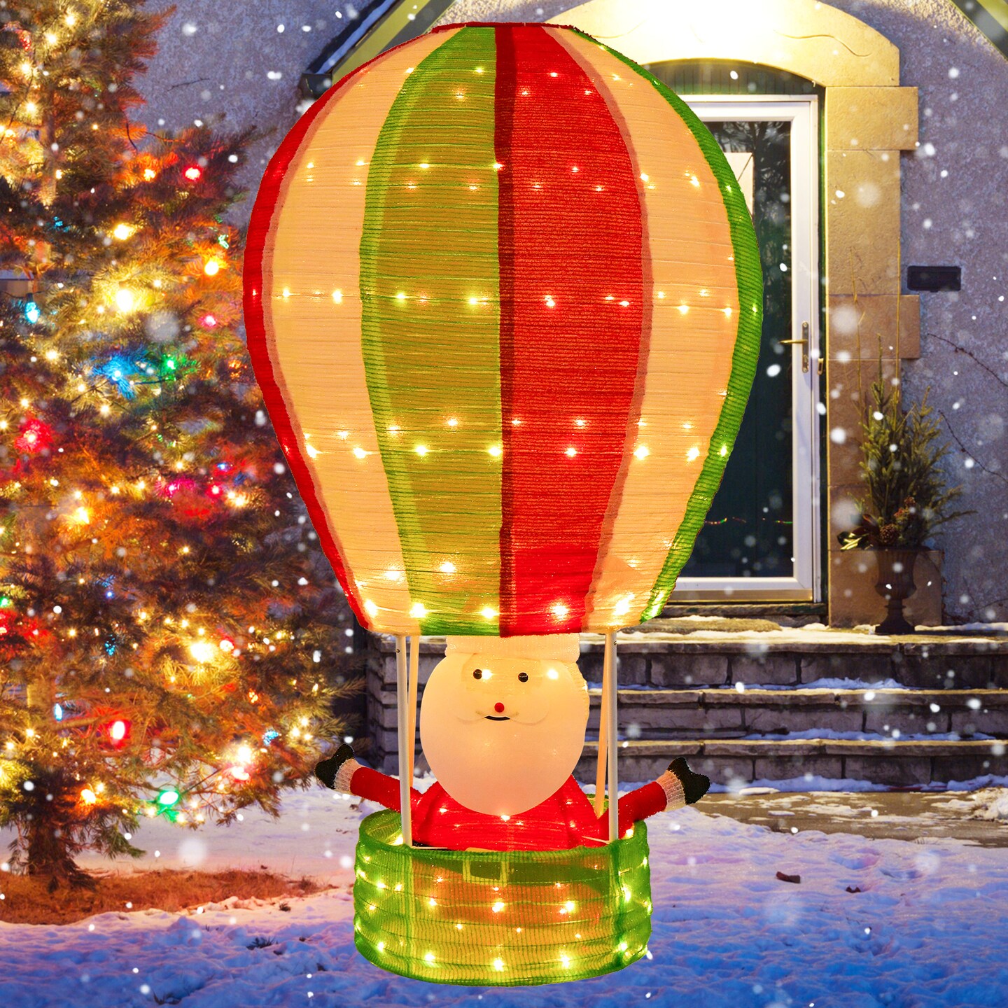 4.5 Feet Christmas Santa Claus With Hot Air Balloon
