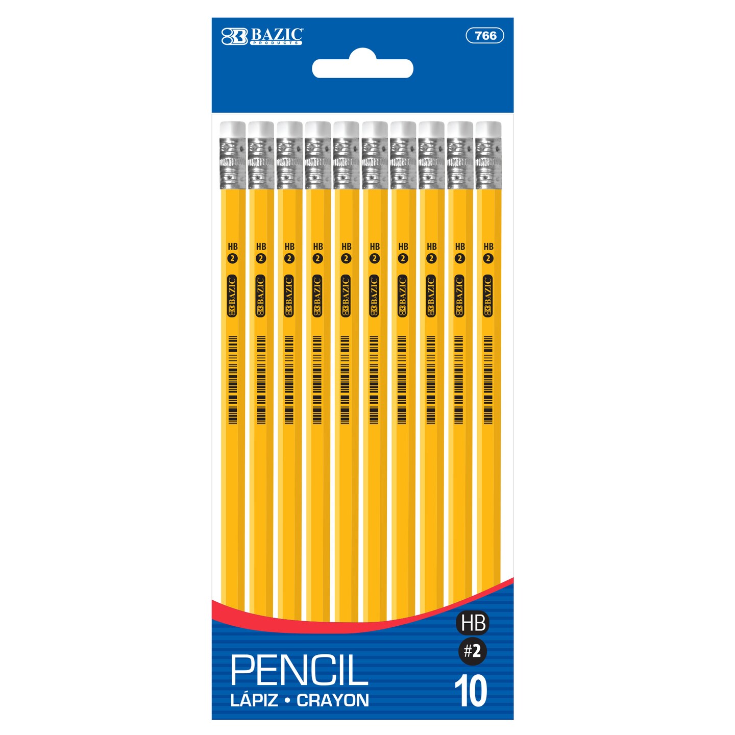 BAZIC Yellow Pencil #2 Premium (10/Pack)