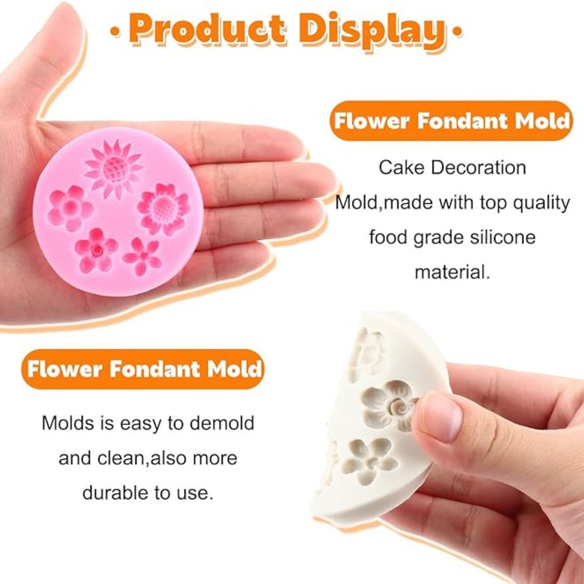 Adorning 3D Flower Silicone Molds Set of 4