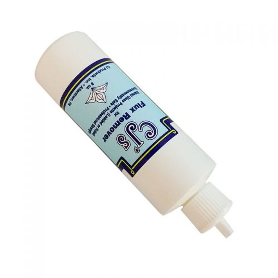 C.J.'s Flux Remover 8oz., Finest for Over 45 Years, Non-Toxic Cleaner for Glass Projects, Pour Spout
