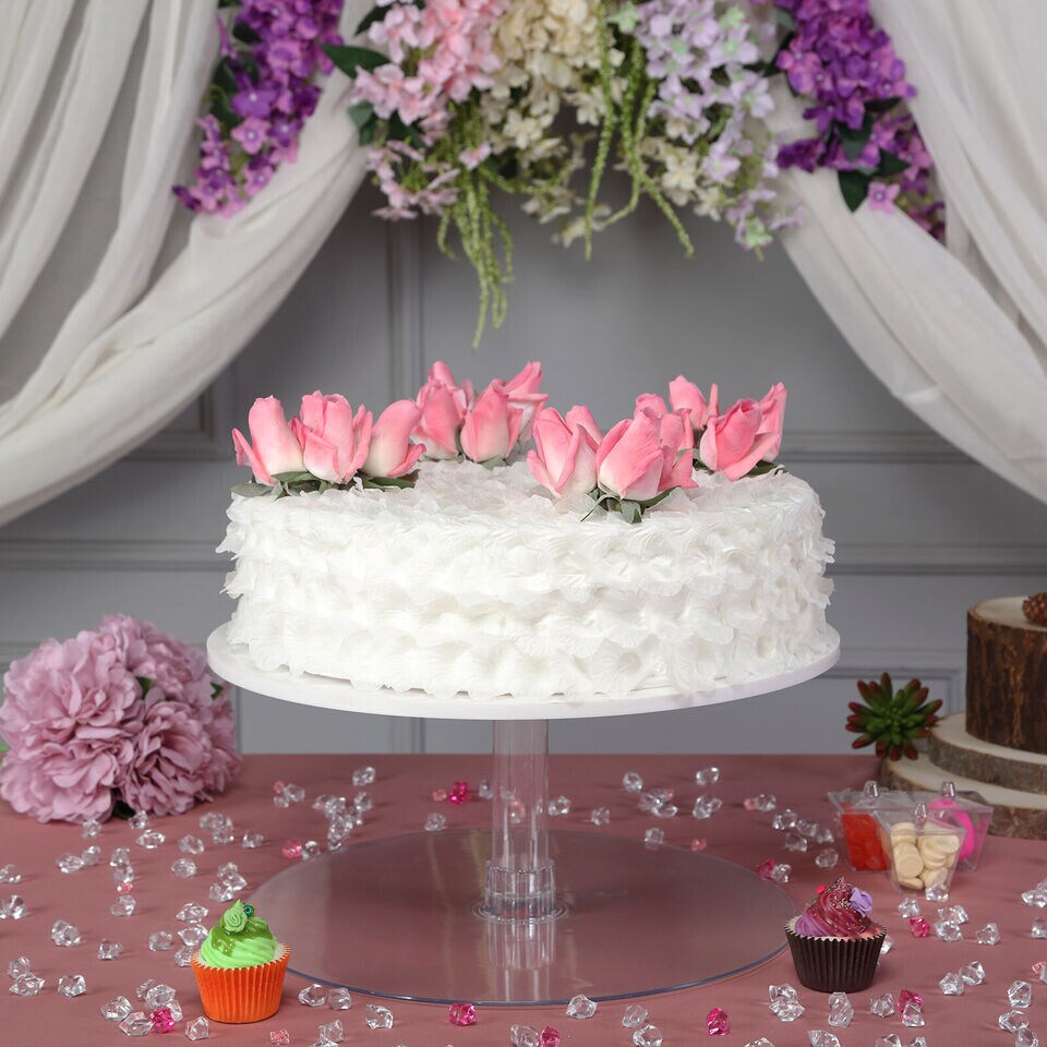 CAKE STAND 1 Tier 16&#x22; Clear Cupcakes Wedding Birthday Party Catering