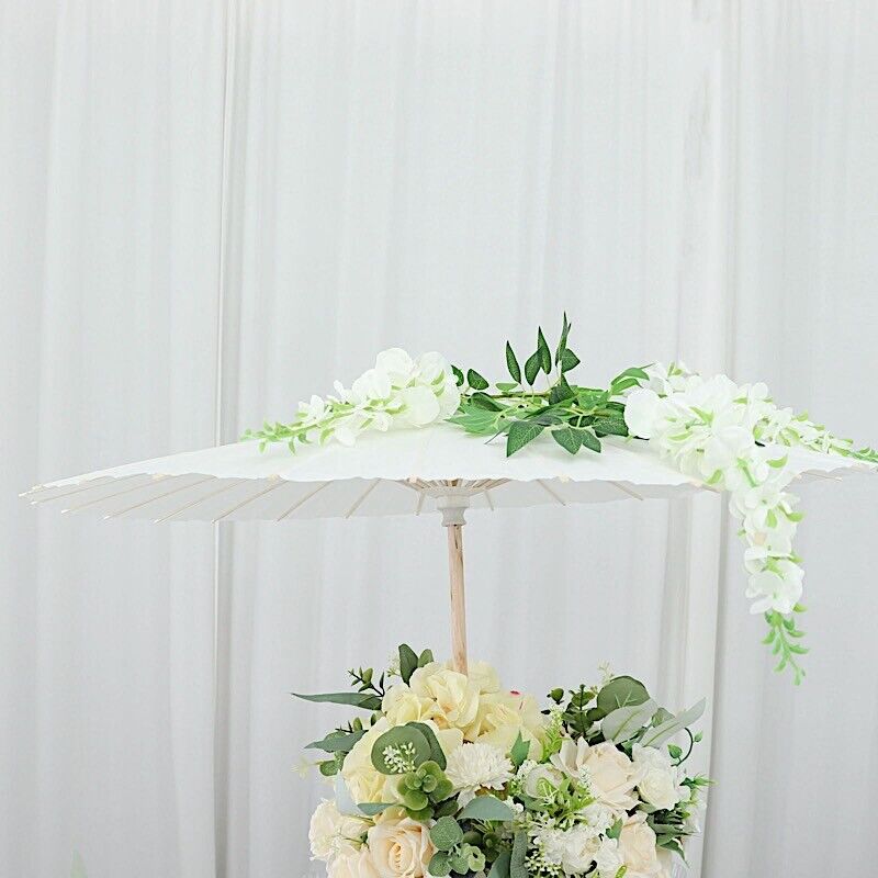 2 White 32 in Paper Parasol Decorative Umbrellas Party