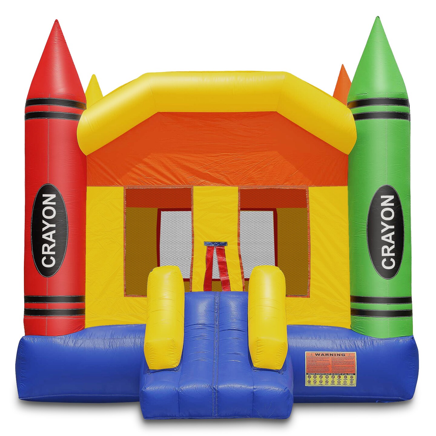 Cloud 9 Commercial Grade Crayon Castle Bounce House with Built-in Roof and Emergency Escape Hatch for Safety - 100% PVC 17&#x27; x 13&#x27; Bouncer - Inflatable Only