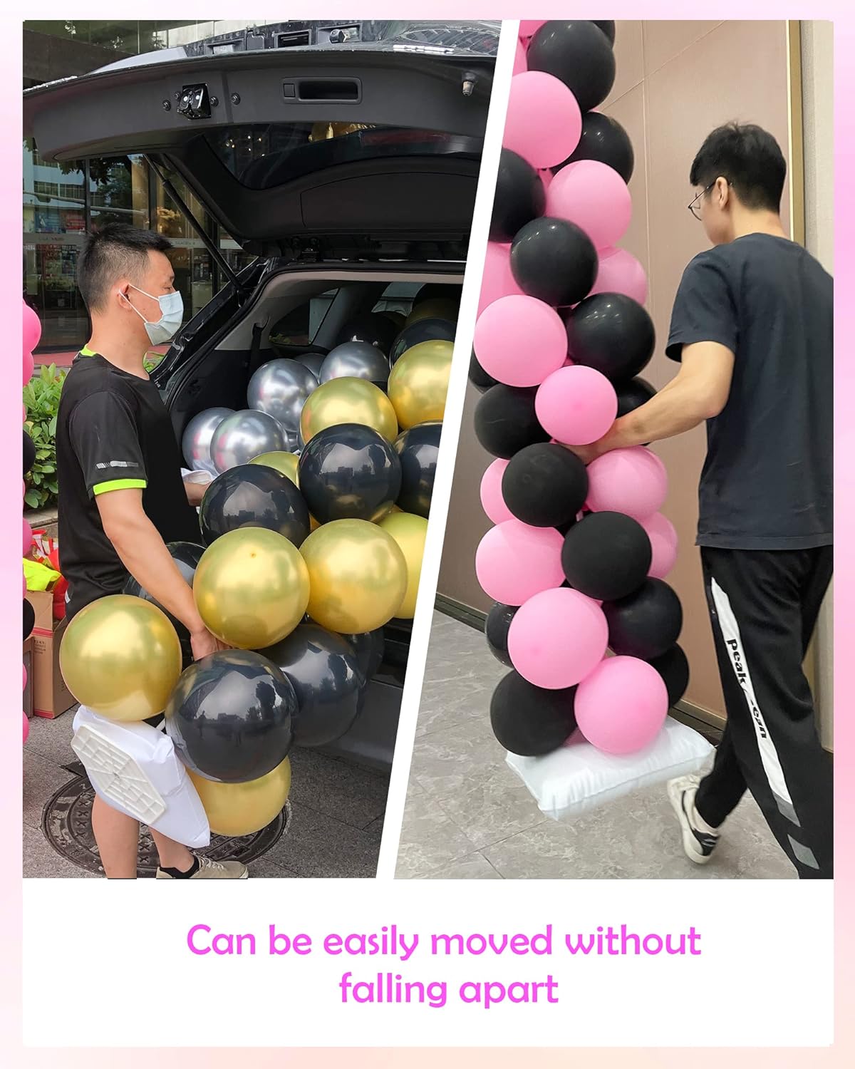 Heavy Duty Metal Balloon Column Stand Kit, Set of 2, 80 Inch Height Adjustable Balloon Tower Holder for Indoor and Outdoor Event and Party Decoration, Easy Assemble and Disassemble