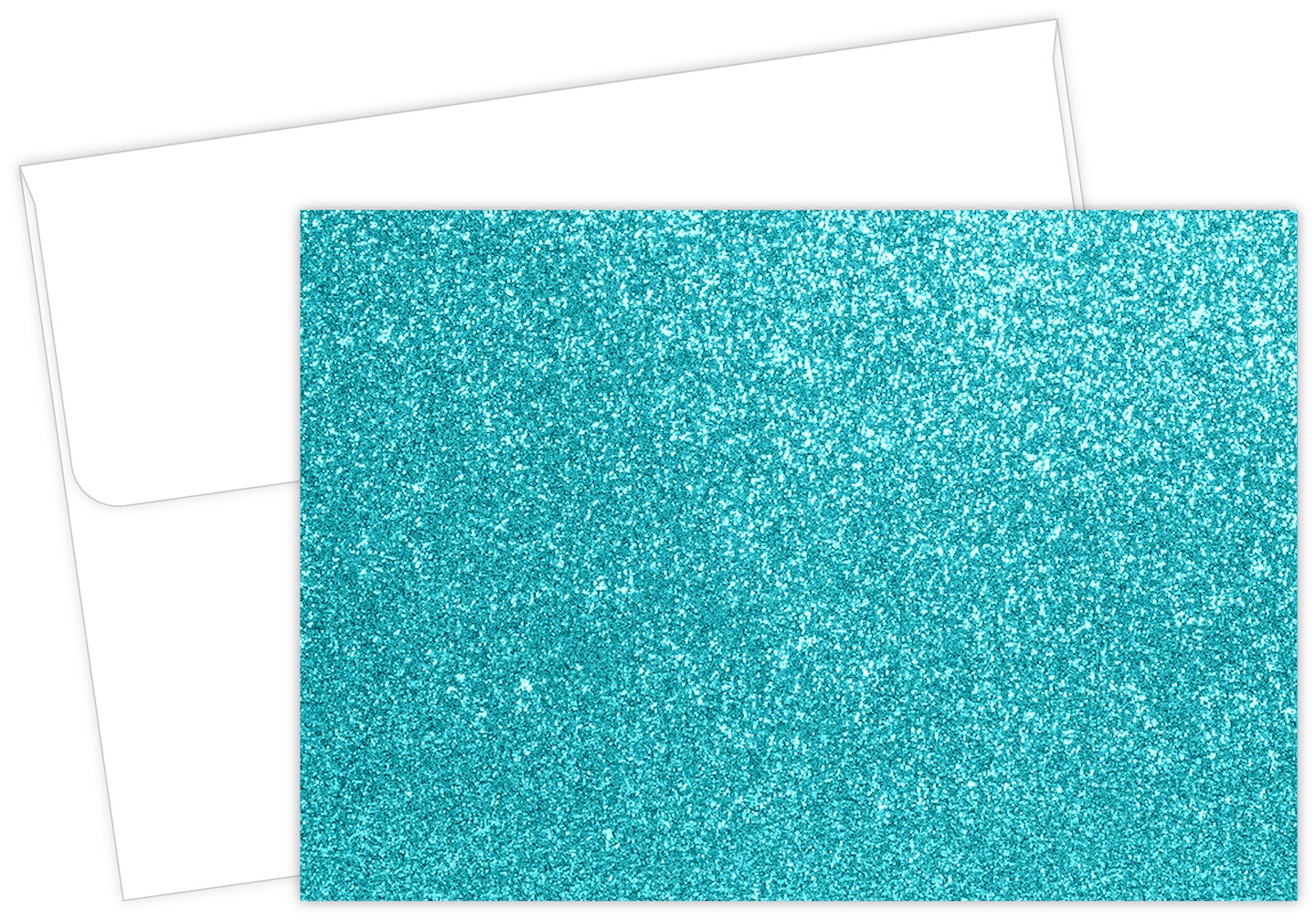 Great Papers! Note Card and Envelope, Teal Glitter, 4.875&#x22; x 3.375&#x22;(folded), White Envelopes, 15 count