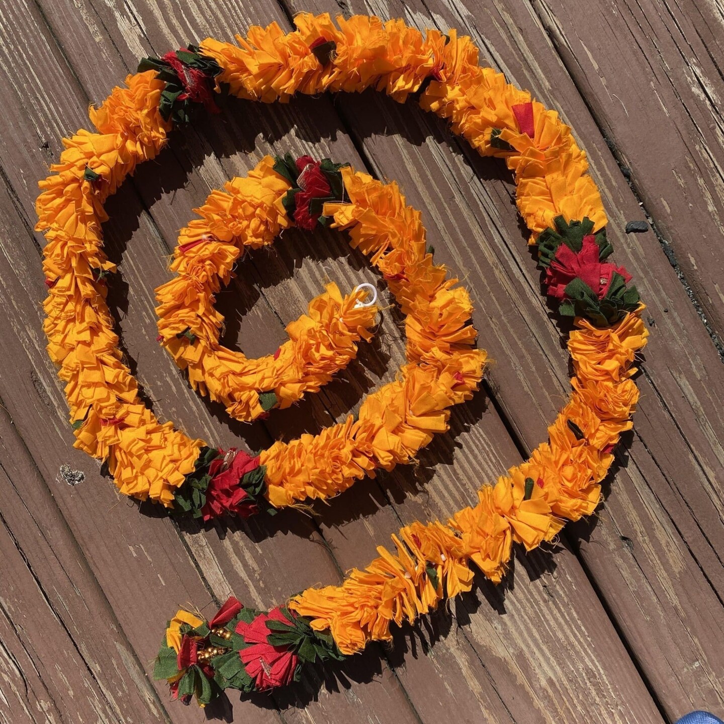 Artificial Fabric Flower (2 Strings), Floral Decoration, Indian