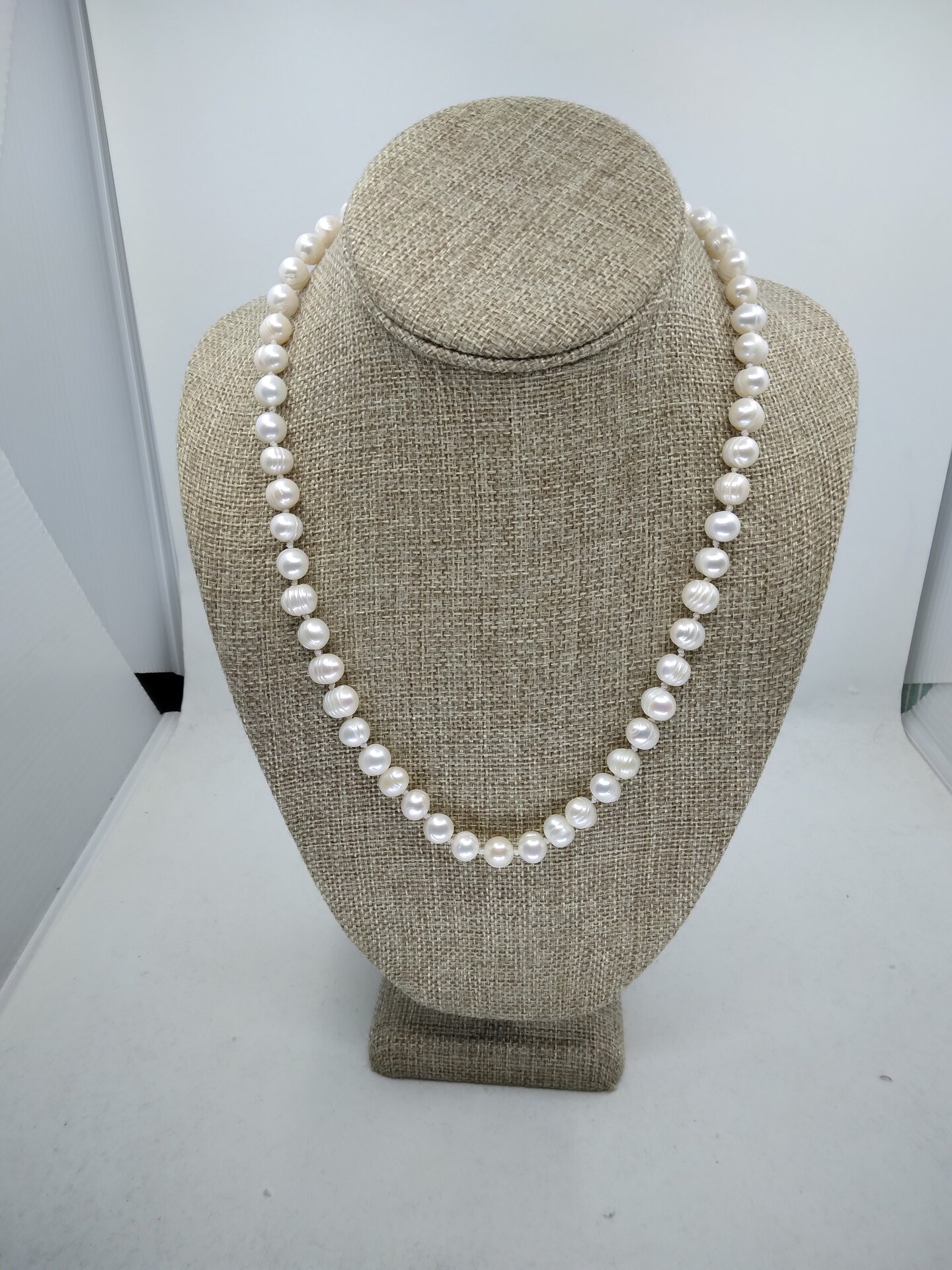 Classic Freshwater Pearl Necklace 12K Gold Overlay MakerPlace