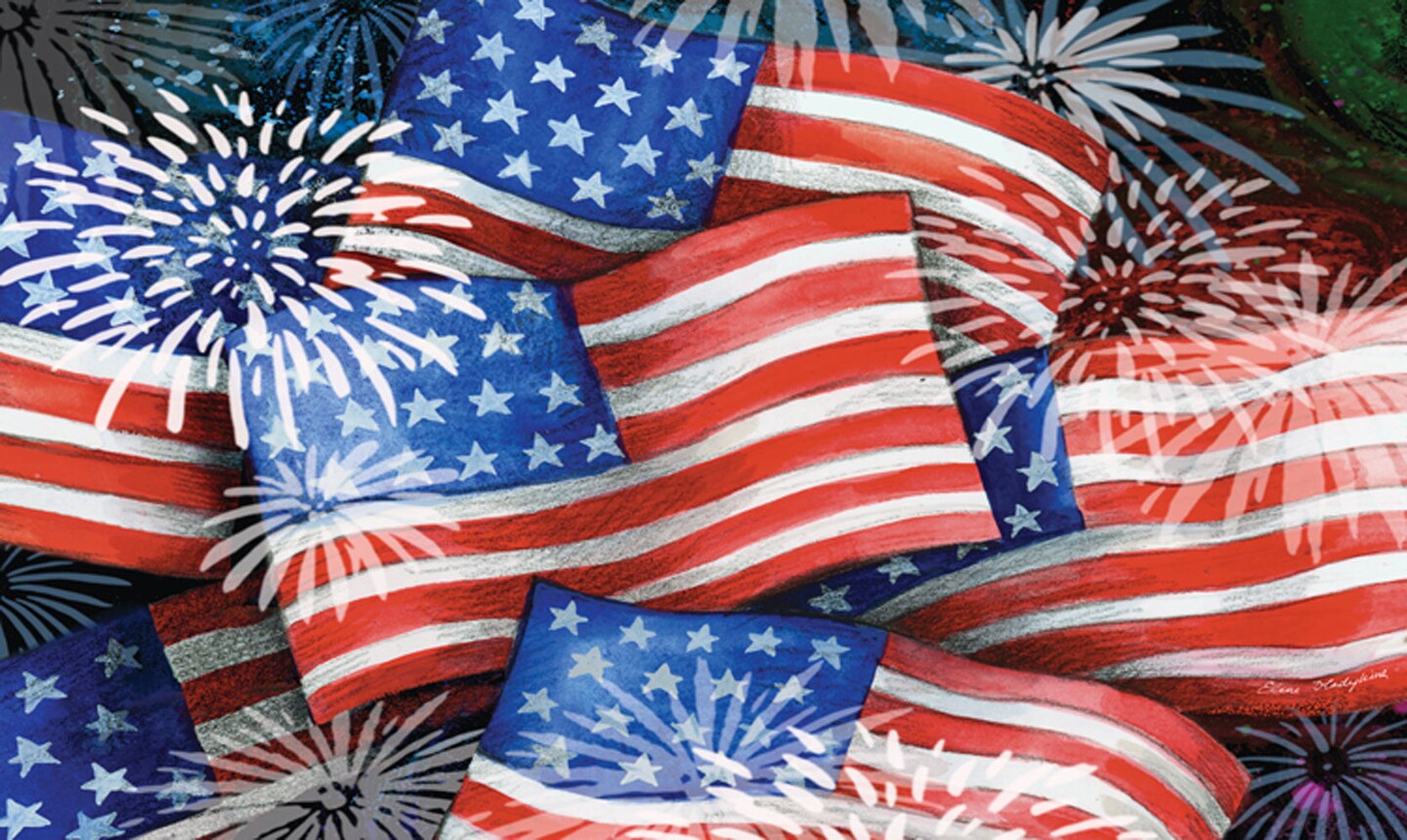 Sparkling Old Glory Door Mat (18 x 30&#x22;)