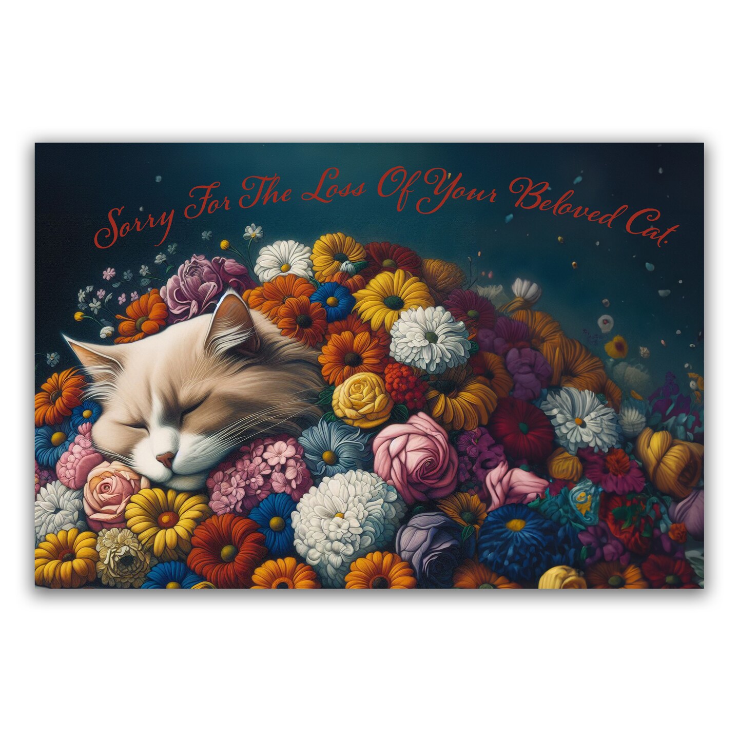 Loss of Beloved Cat Sympathy Wooden Postcard