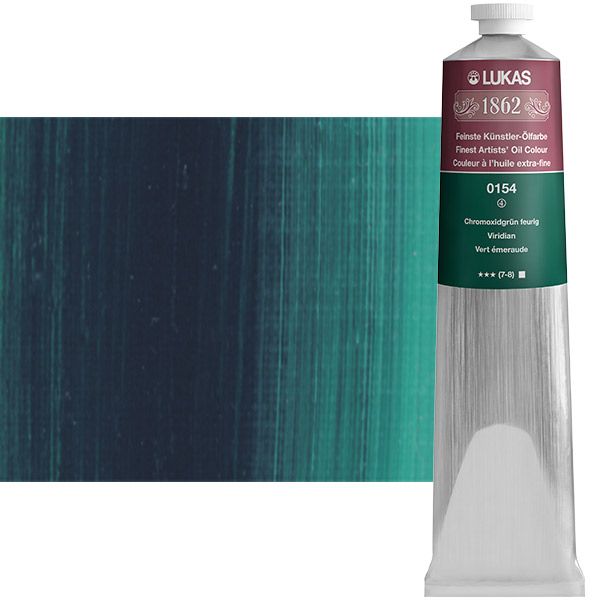 LUKAS 1862 Professional Artist Oil Paint - Viridian, 200 mL - Outstanding Lightfastness, Non-Yellowing, with Beeswax for Smooth, Buttery Texture, Consistent Hue, Ideal for Professional Artists