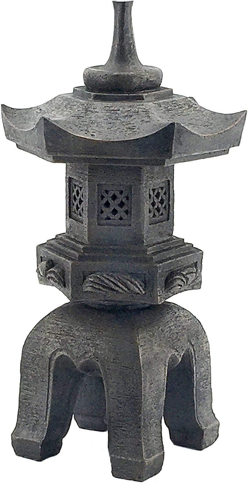 Pagoda Stupa Zen Garden Decor Lawn Ornament Nara Japanese Style Asian Temple Lighthouse Oriental Lantern Toro Outdoor Statue 17 Inch