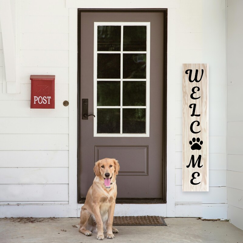 Pet &#x22;Welcome&#x22; Wood Porch Boards