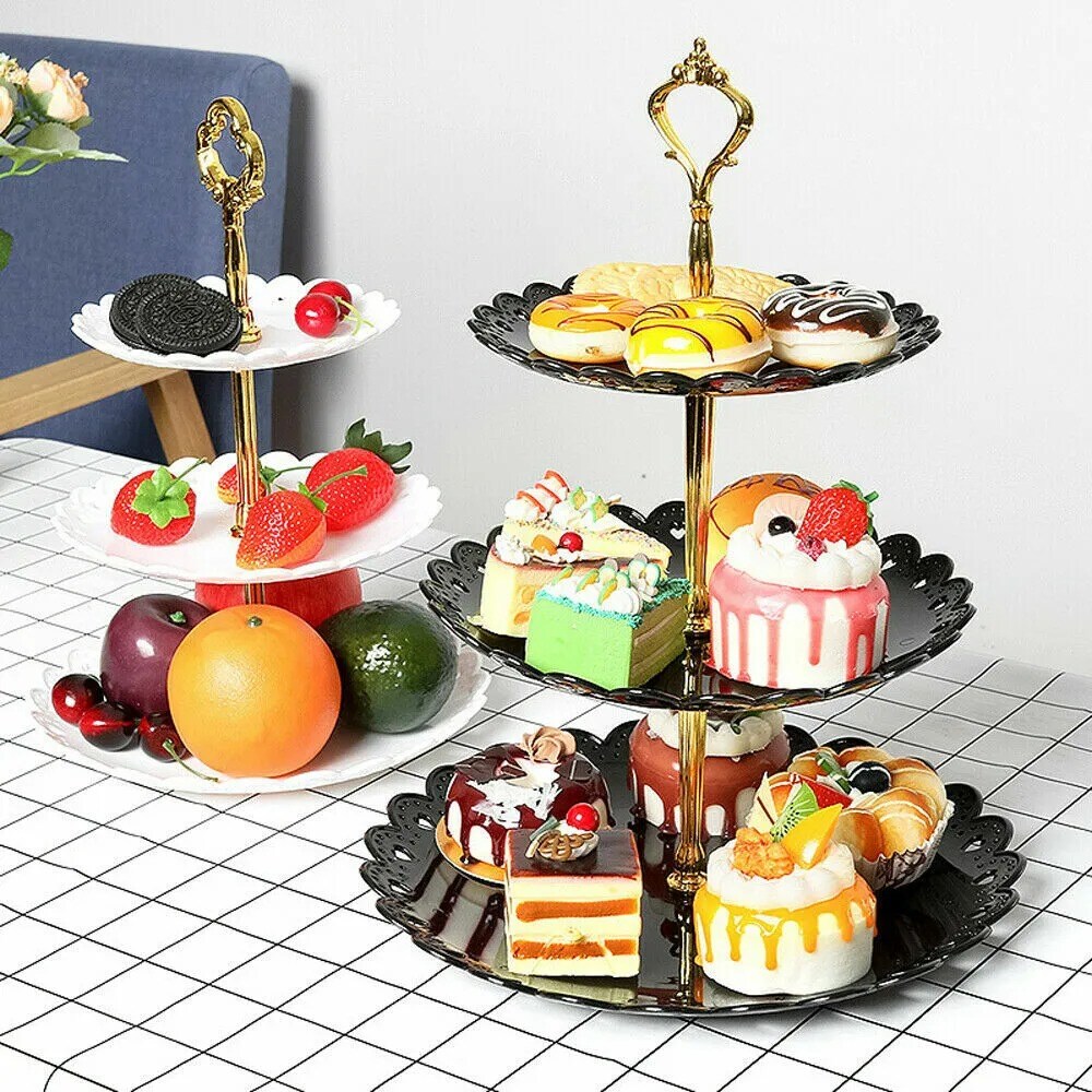 3-Tier Cake Plate Stand for Christmas &#x26; Birthday Parties