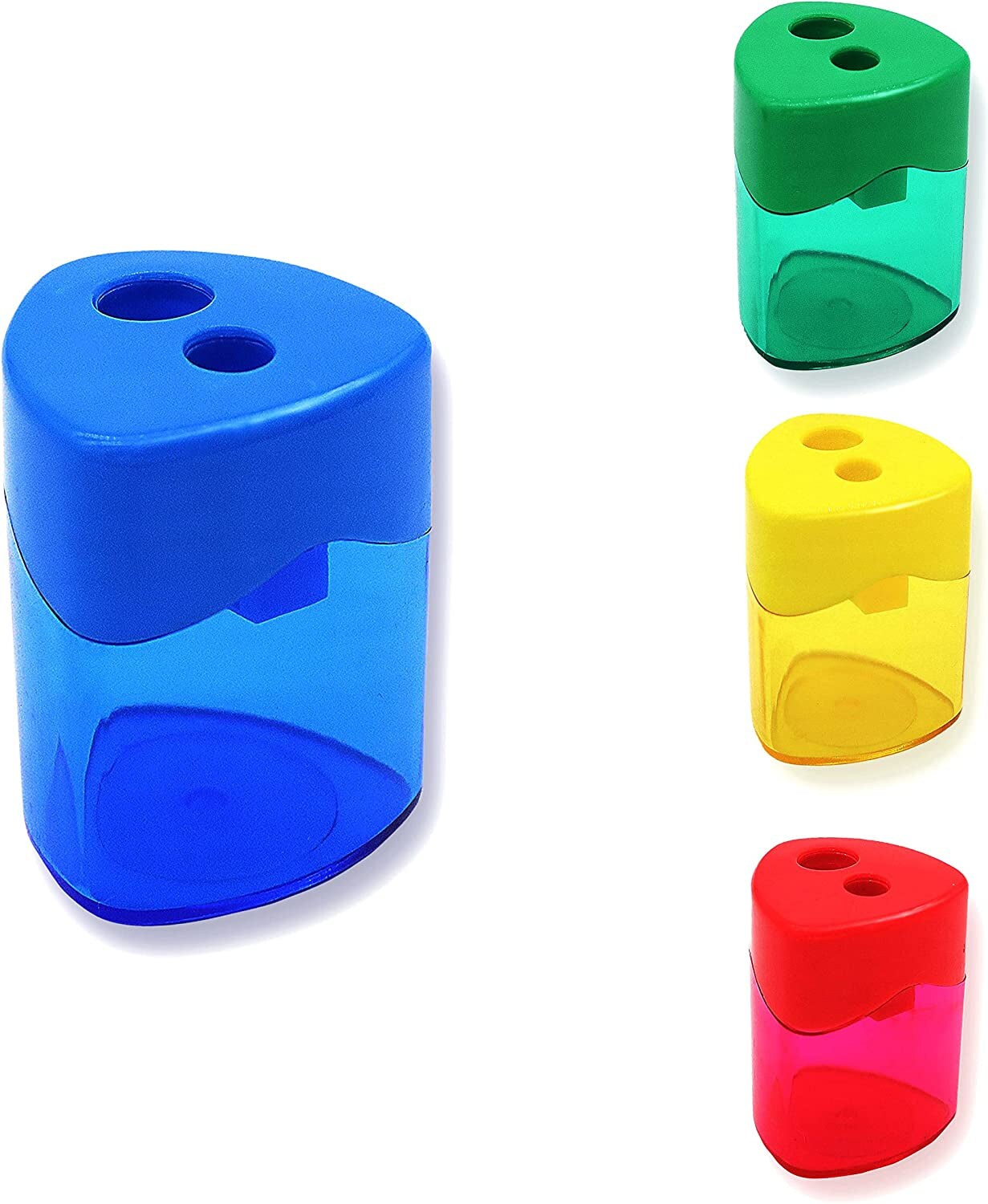 Pencil Sharpeners 4 Pcs Pencil Sharpeners Manual Dual Holes Compact Colored Handheld Pencil Sharpener for Kids with Lid Adults Students School Class Home Office Covered Michaels