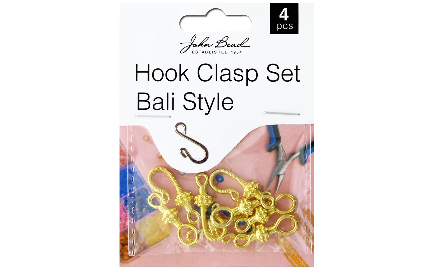 John Bead MHF Bail Hook Clasp Set 25mm Gold 4pc
