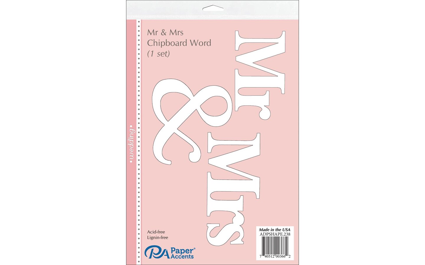 Chip Word Wedding Mr &#x26; Mrs White 1Set