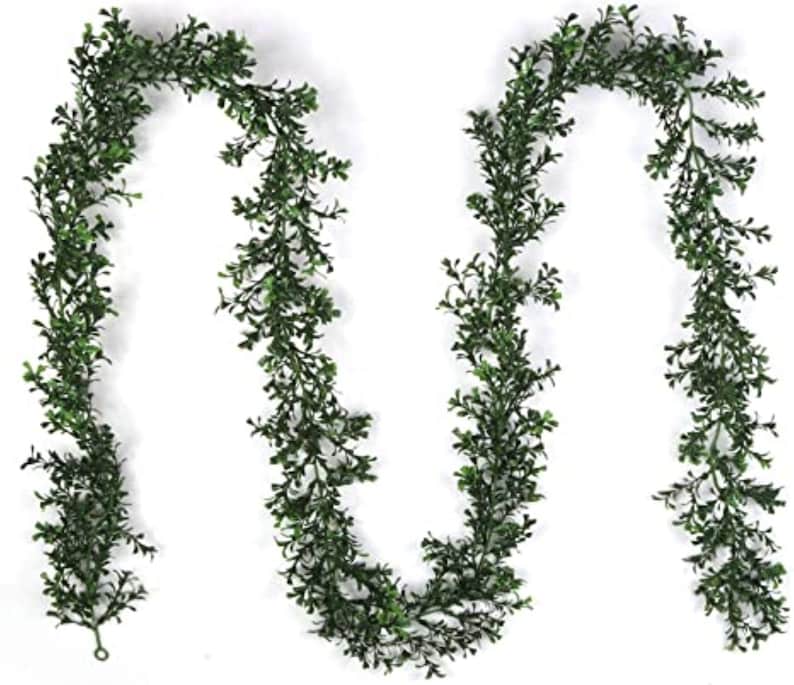 9-Foot Artificial Boxwood Leaf Garland - Add a touch of nature to your ...