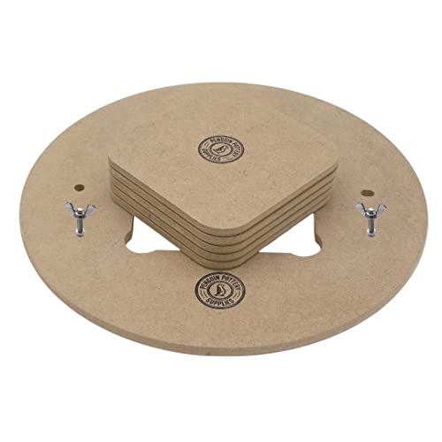 Penguin Pottery - Heavy Duty Bat System for Potters Wheel - Includes 5 Bat Inserts - Great for Saving Space - Increase Productivity for Mugs, Pots and Other Small Pieces
