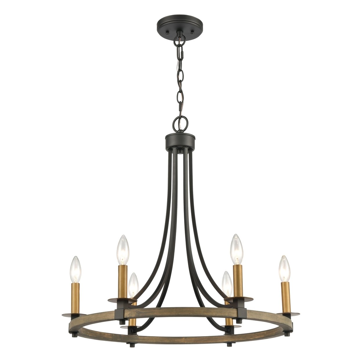 Woodbridge 24 Wide 6-Light Chandelier - Matte Black