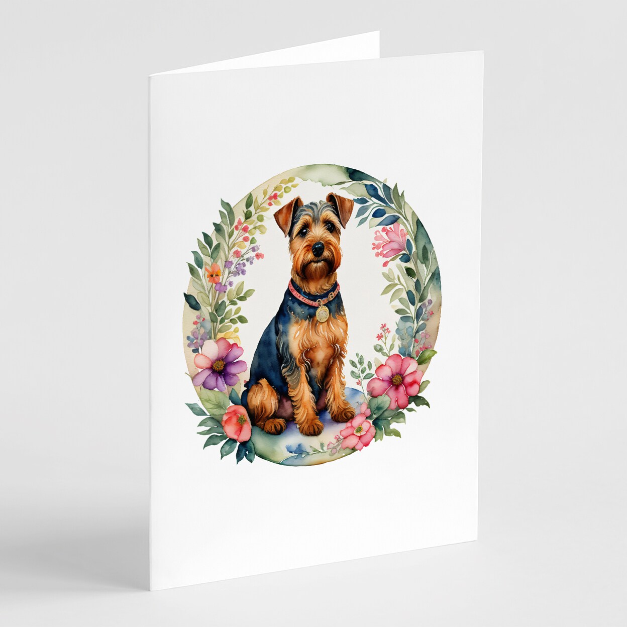 Caroline&#x27;s Treasures Welsh Terrier and Flowers Greeting Cards and Envelopes Pack of 8