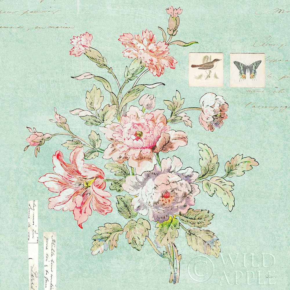 Cottage Roses III Blue Poster Print by Sue Schlabach - Item # VARPDX31601