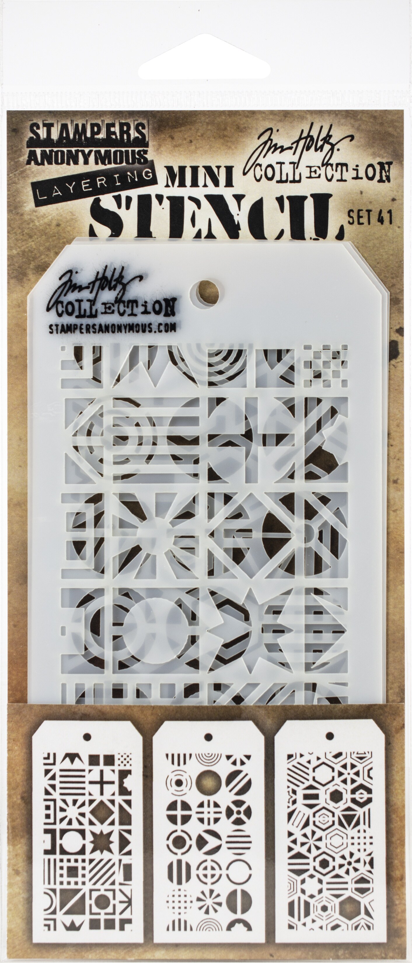 Tim Holtz #41 Mini Layered Stencil Set 3ct