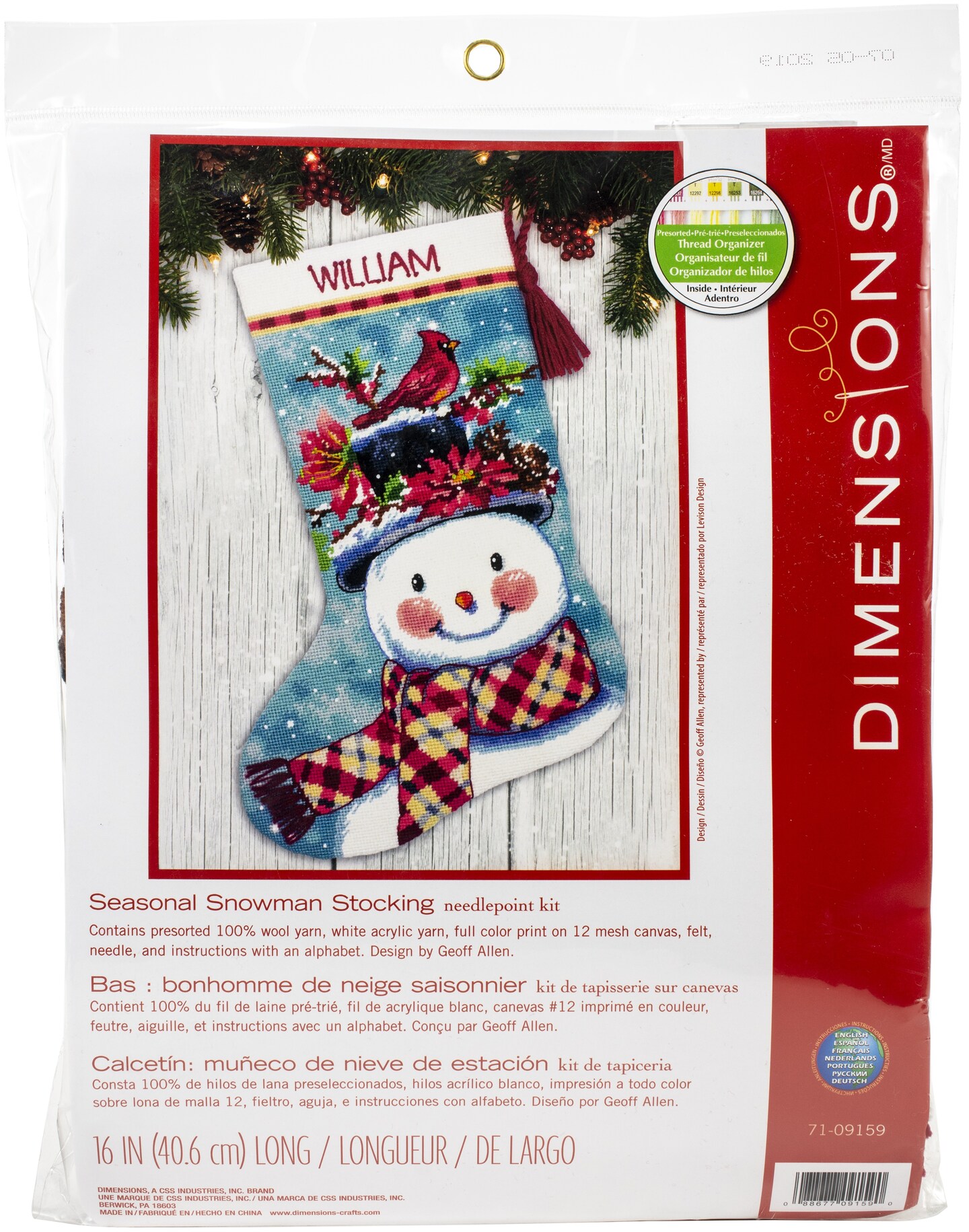 Dimensions Stocking Needlepoint Kit 16" Long-Seasonal Snowman Stitched In Wool