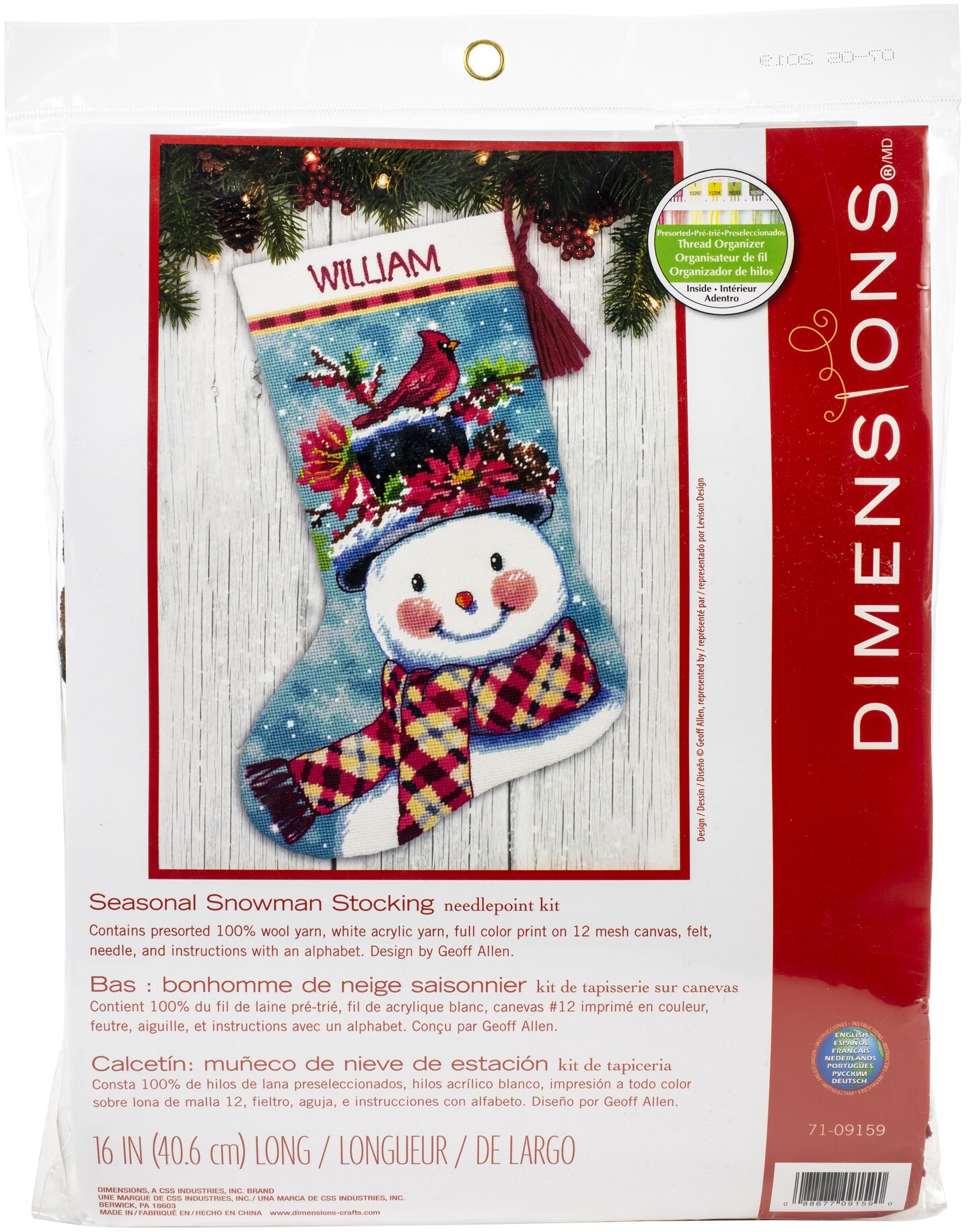 Dimensions Stocking Needlepoint Kit 16 Long-Seasonal Snowman Stitched